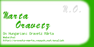 marta oravetz business card